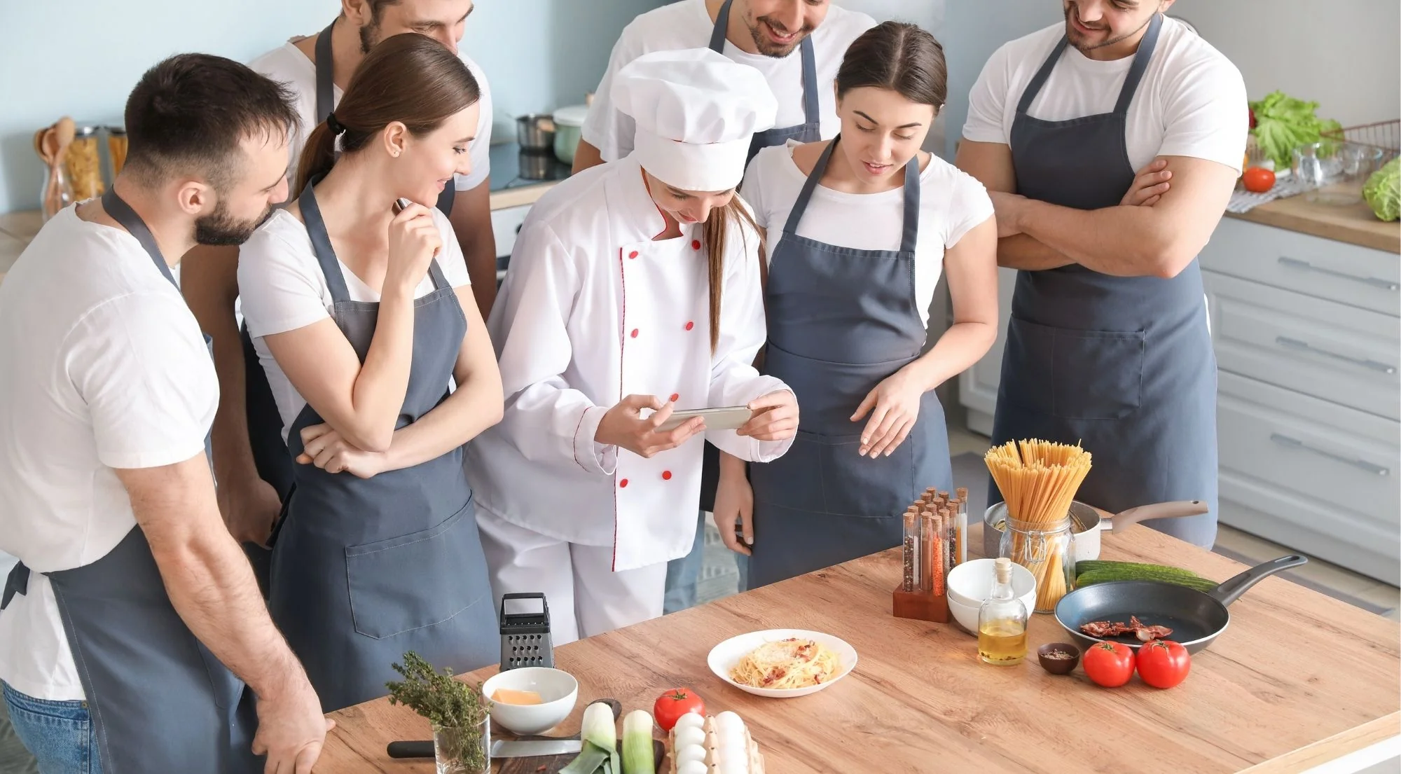 Close-up of handmade pasta being prepared with eggs and flour at a Naples cooking class